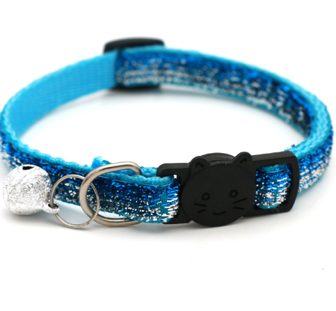 Collar ajustable para gatos con cascabel y diseño colorido