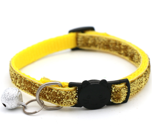 Collar ajustable para gatos con cascabel y diseño colorido