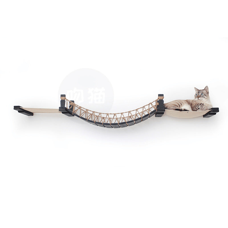 Puente Colgante para Gatos con Escalera Suave y Accesorios