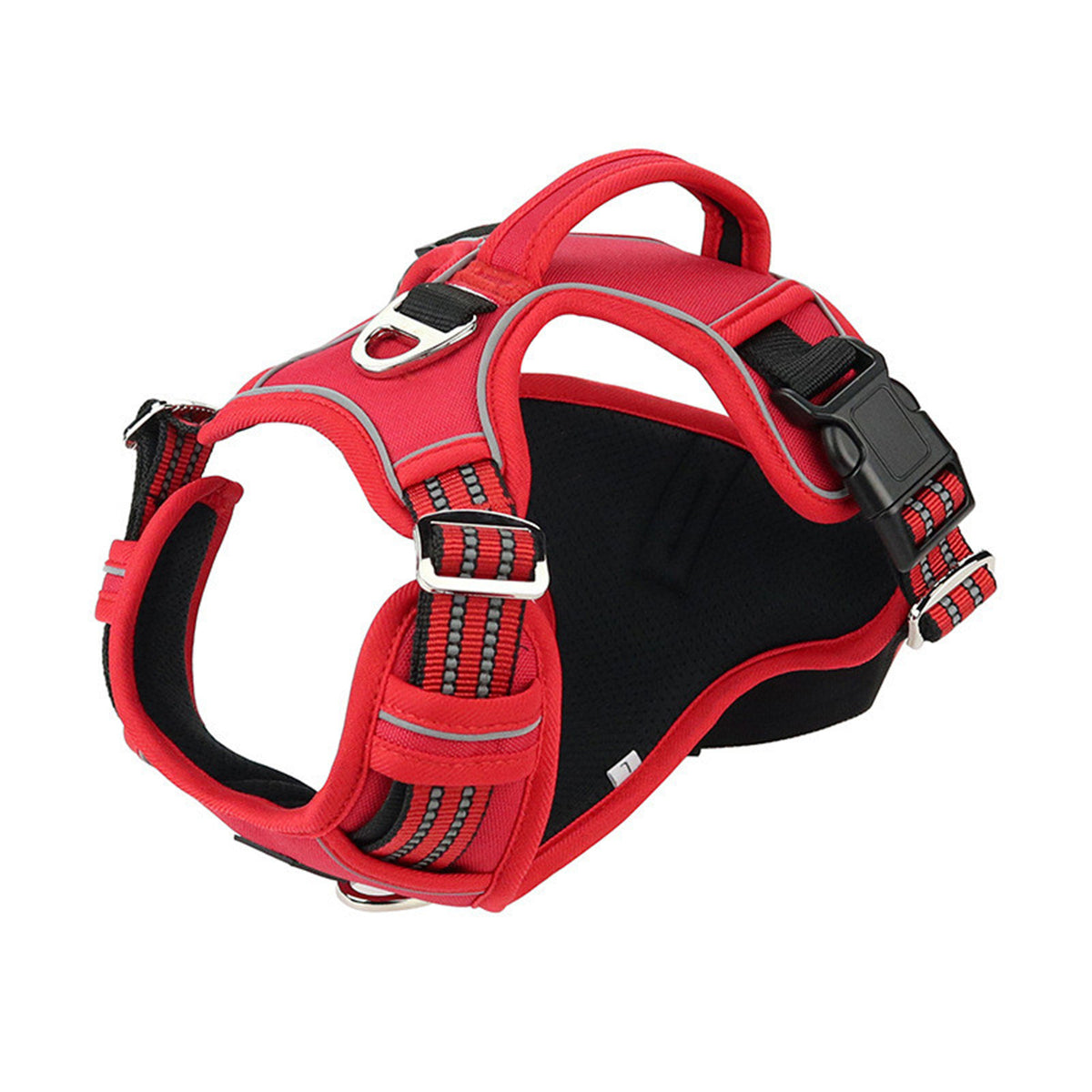 Arnés impermeable y resistente para perros con asa vertical.