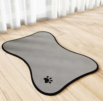 Alfombrilla para comida de mascotas, antideslizante y lavable para perros y gatos