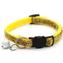 Collar ajustable para gatos con cascabel y diseño colorido