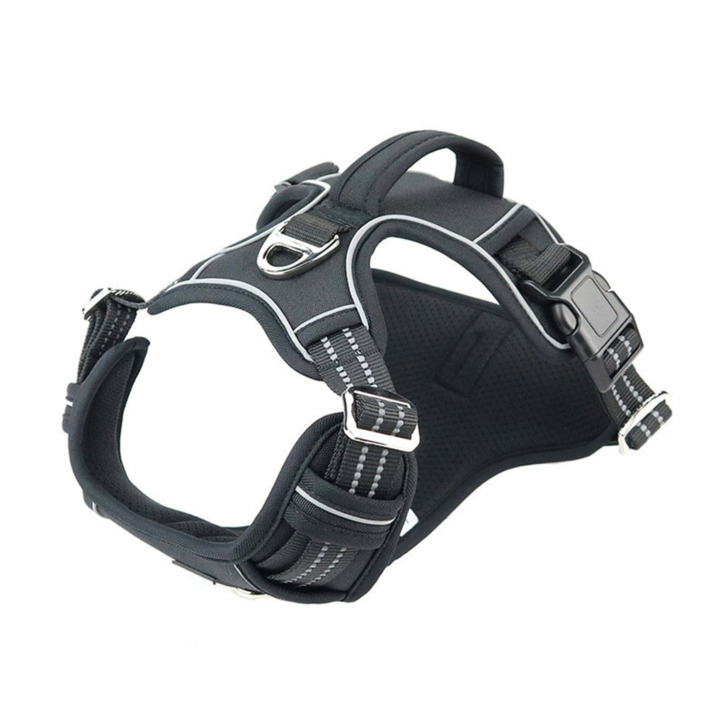 Arnés impermeable y resistente para perros con asa vertical.