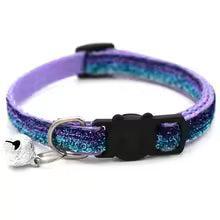 Collar ajustable para gatos con cascabel y diseño colorido