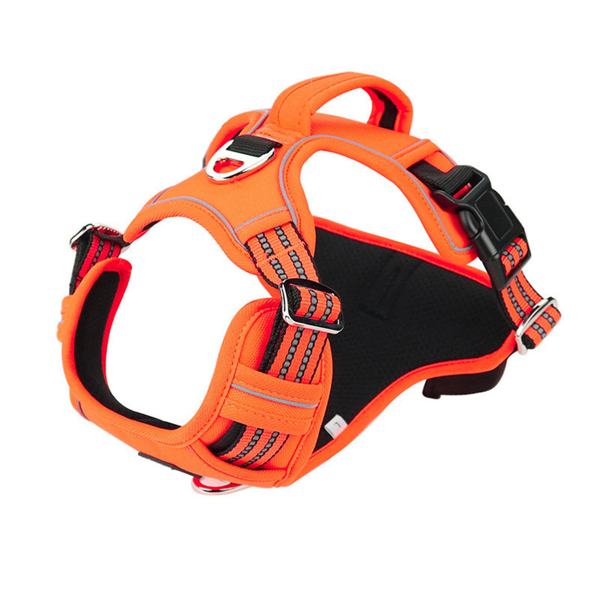Arnés impermeable y resistente para perros con asa vertical.
